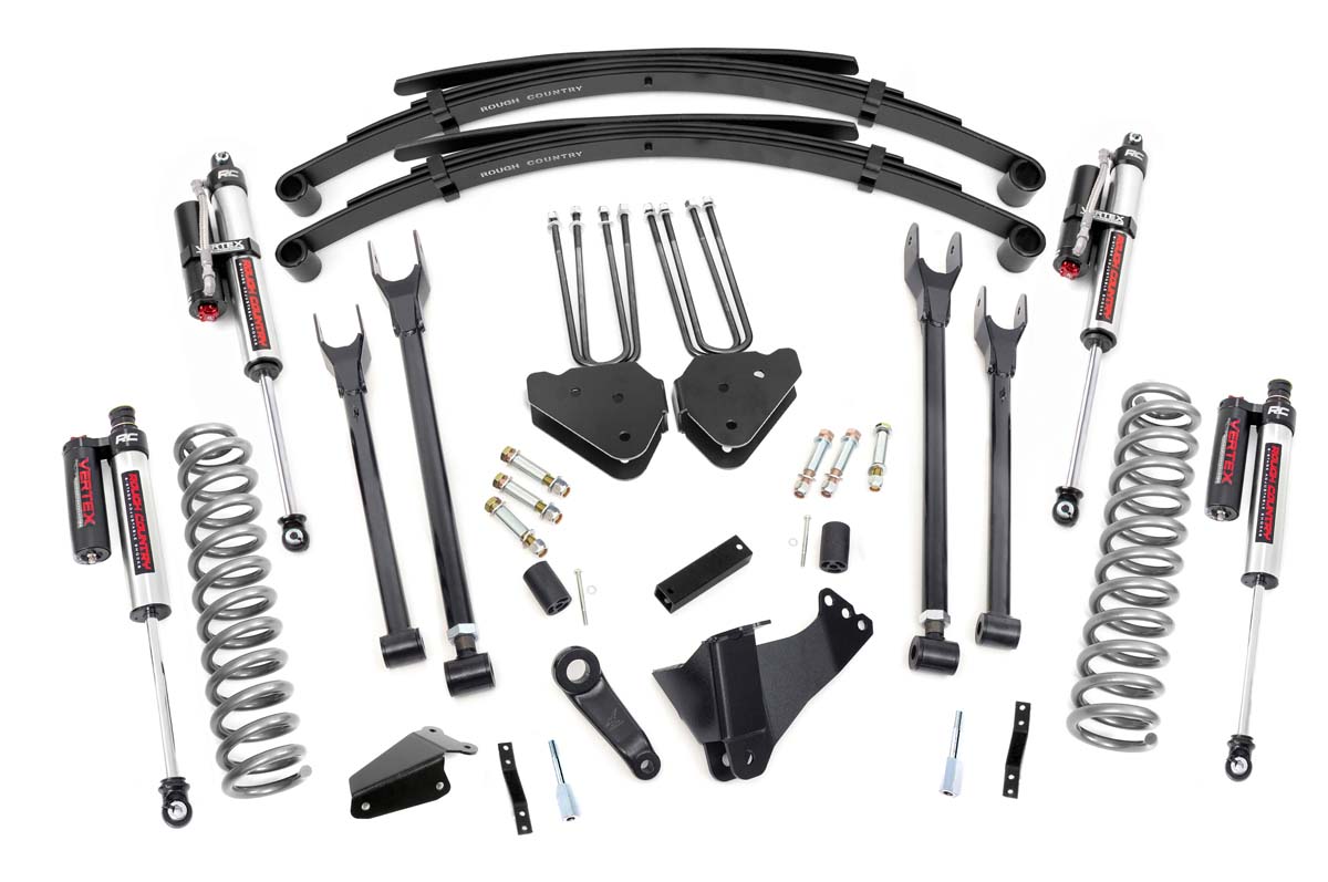 Ford F-350 Super Duty Suspension Lift Kit - Rough Country - 8 Inch Lift | 4 Link | RR Springs | Vertex - '05-'07